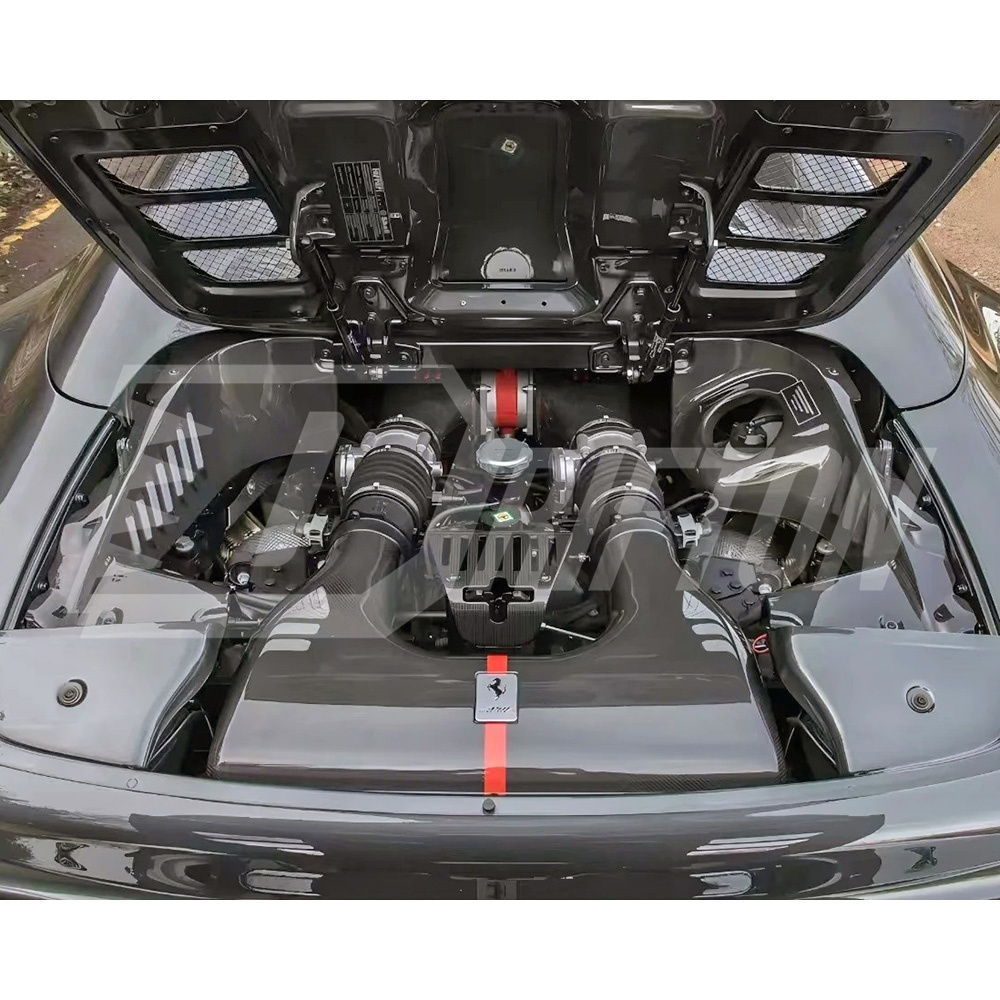 Dry Carbon Fiber Engine Bay Cover Set For Ferrari 458 Spider 2009-2015