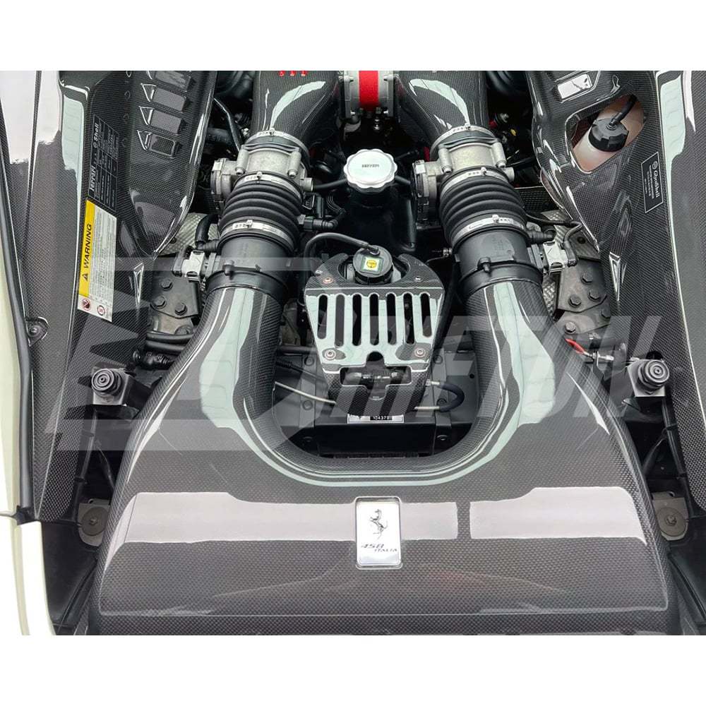 Dry Carbon Fiber Engine Bay Lock Cover For Ferrari 458 Italia Spider 2009-2015