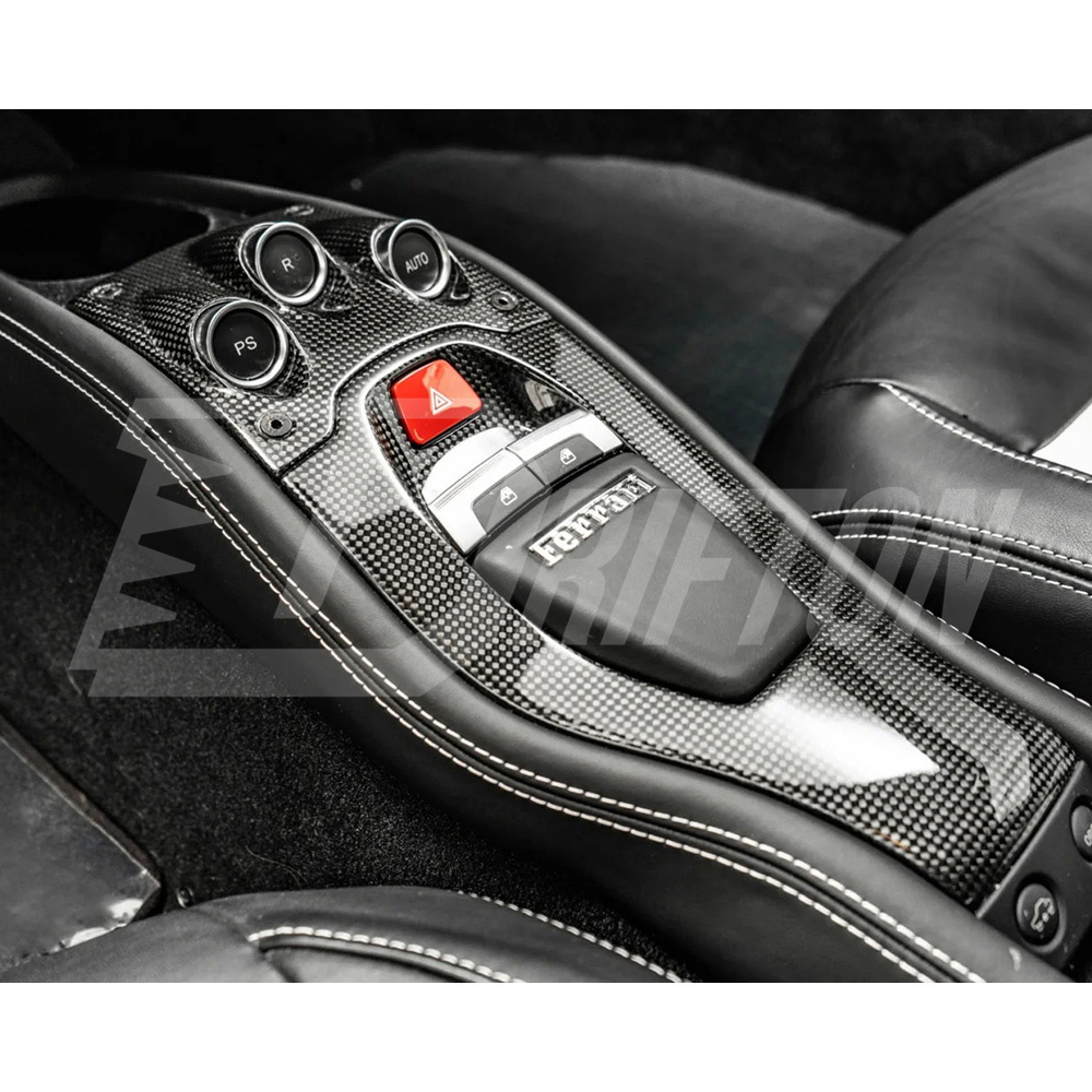 Dry Carbon Fiber Interiors Kits Shifter Console Trim For Ferrari 458 Italia Spider 2009-2015