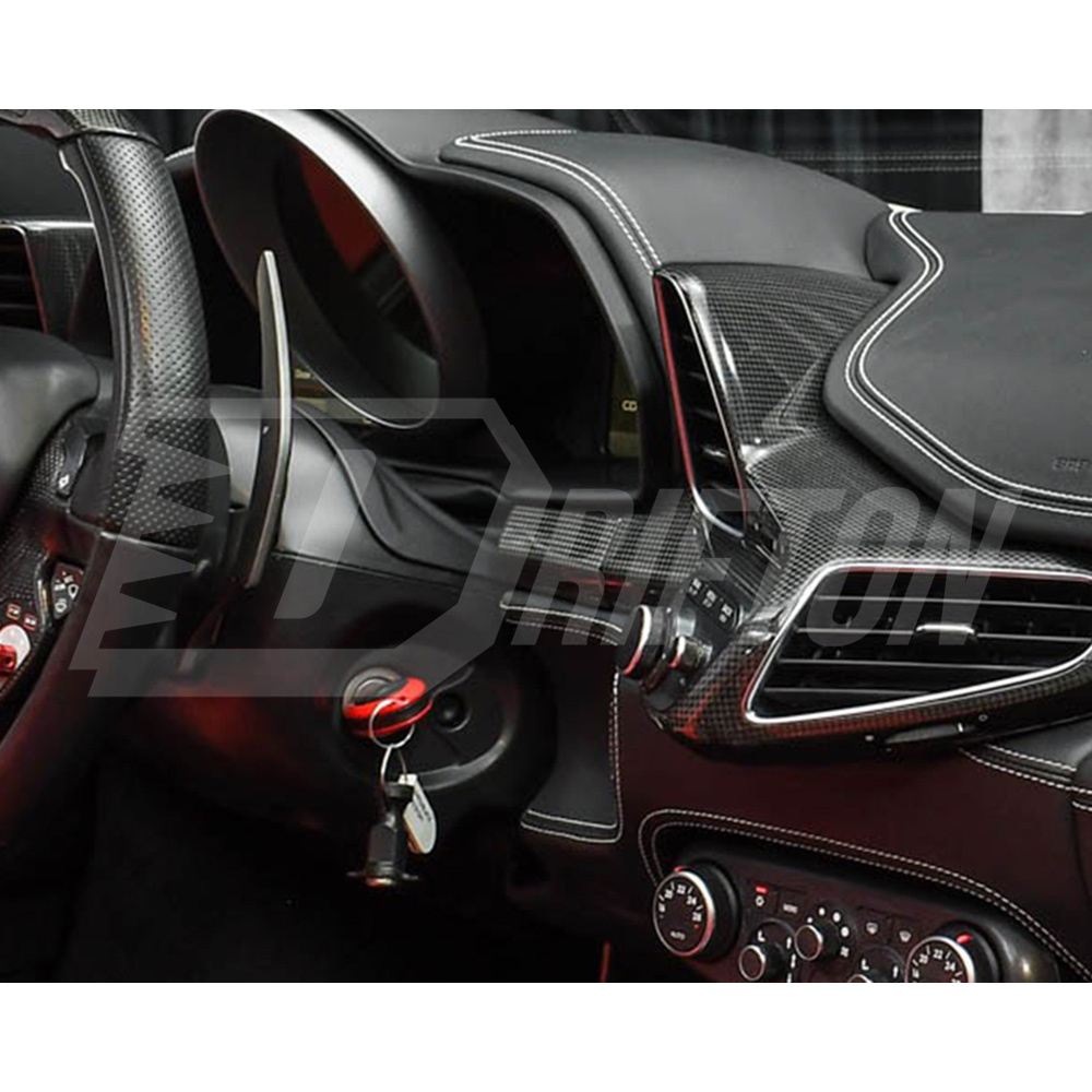 Dry Carbon Fiber Interiors Kits Right And Left Dash Trim Caps For Ferrari 458 Italia Spider 2009-2015