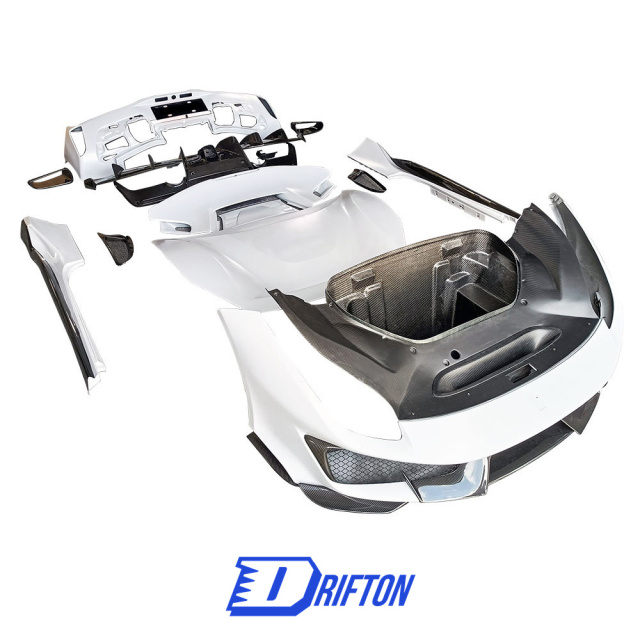 Pista Conversion Style Dry Carbon Fiber Car Body Kit For Ferrari 488 GTB Spider 2015-2018