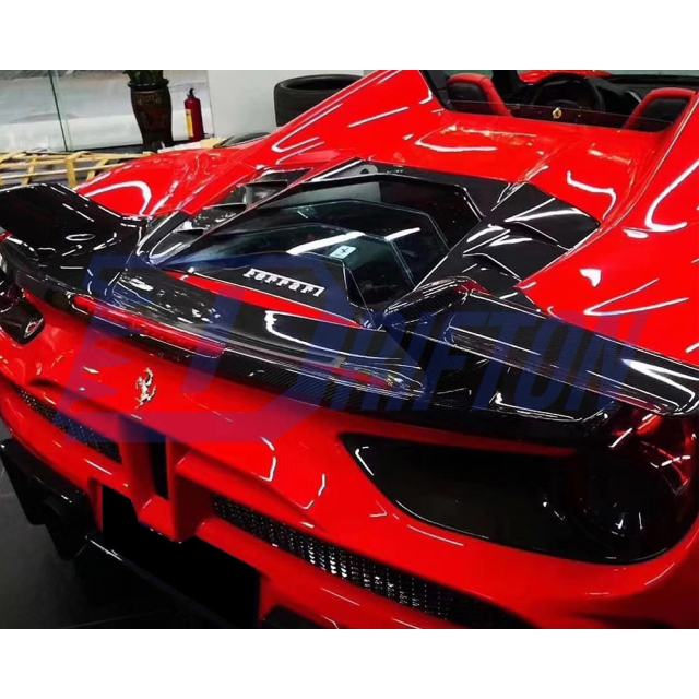 Mansory Style Dry Carbon Fiber Rear Engine Cover Lid For Ferrari 488 Spider 2015-2018