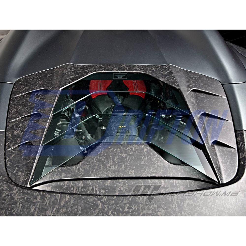 Mansory Style Dry Carbon Fiber Rear Engine Cover Lid For Ferrari 488 Spider 2015-2018