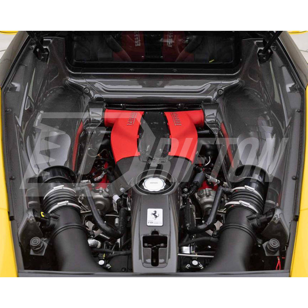 Dry Carbon Fiber Engine Bay Set Cover Kits For Ferrari F8 Tributo 2019-2022