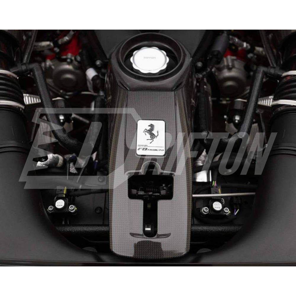 Dry Carbon Fiber Engine Bay Set Cover Kits For Ferrari F8 Tributo 2019-2022