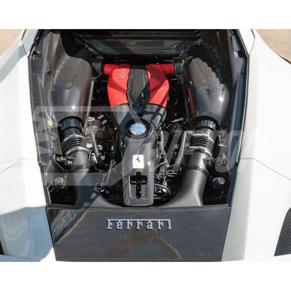 Dry Carbon Fiber Engine Bay Set Cover Kits For Ferrari F8 Tributo 2019-2022