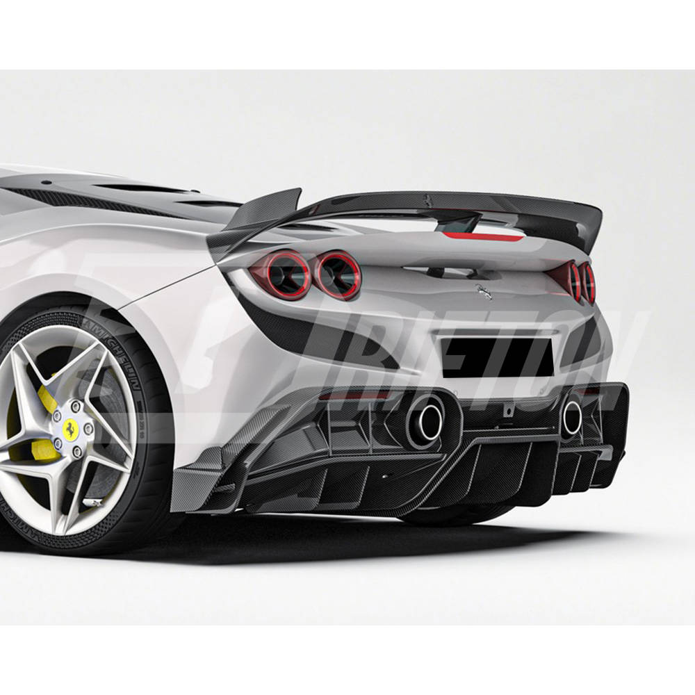 PT Style Dry Carbon Fiber Rear Spoiler Wing For Ferrari F8 Tributo Spider 2019-2022
