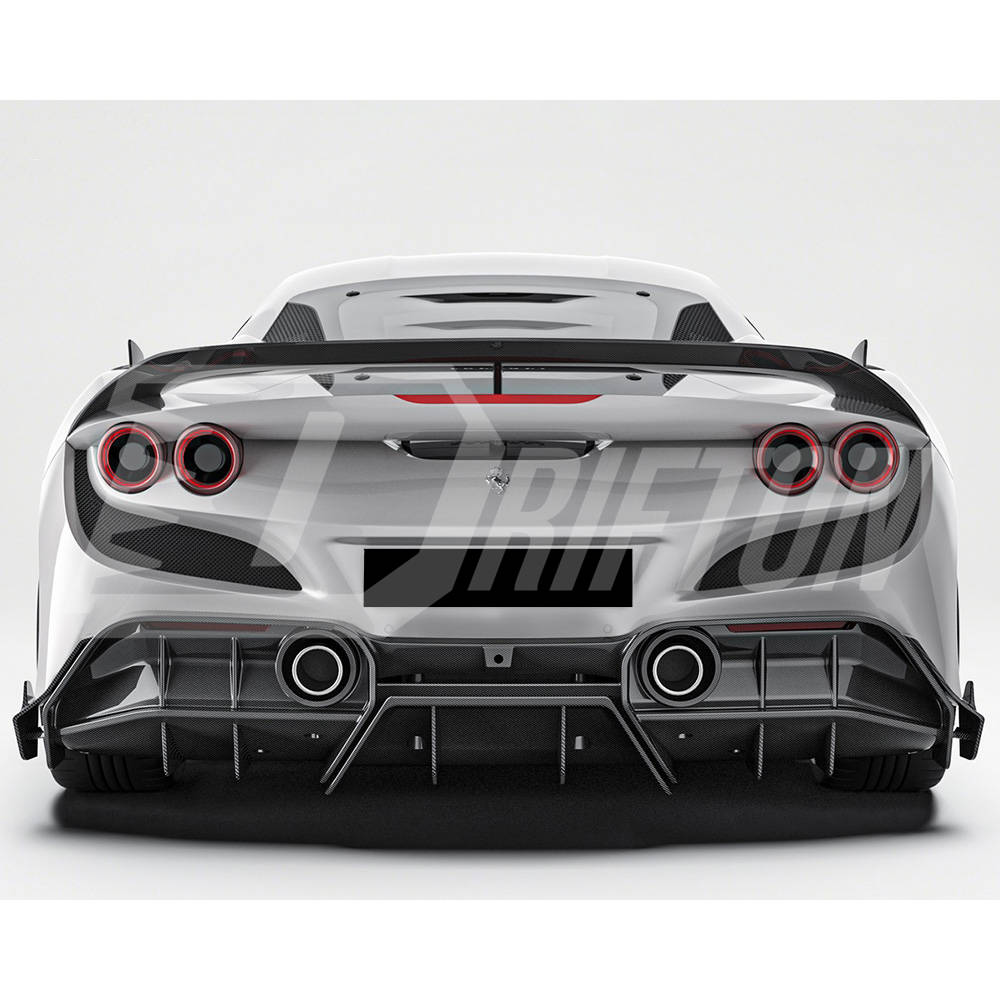 PT Style Dry Carbon Fiber Rear Spoiler Wing For Ferrari F8 Tributo Spider 2019-2022