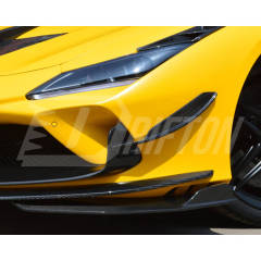 PT Style Dry Carbon Fiber Front Canards For Ferrari F8 Tributo Spider 2019-2022