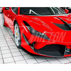 PT Style Dry Carbon Fiber Front Canards For Ferrari F8 Tributo Spider 2019-2022