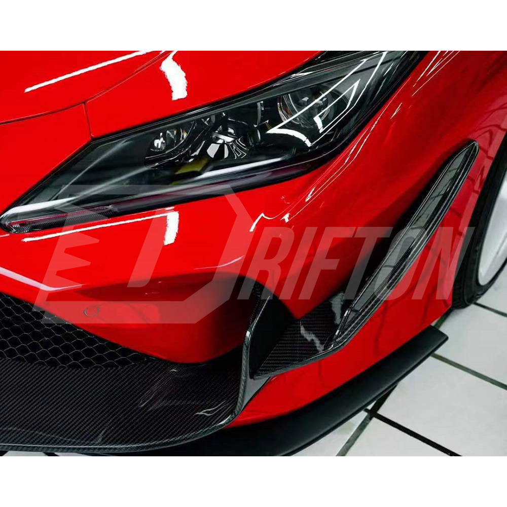 PT Style Dry Carbon Fiber Front Canards For Ferrari F8 Tributo Spider 2019-2022