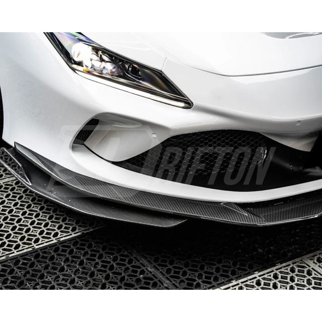 PT Style Dry Carbon Fiber Front Lip For Ferrari F8 Tributo Spider 2019-2022