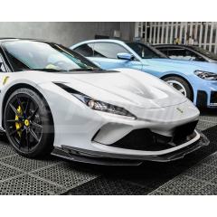 PT Style Dry Carbon Fiber Front Side Splliters For Ferrari F8 Tributo Spider 2019-2022