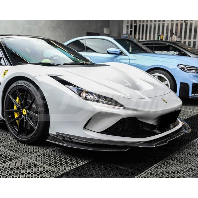 PT Style Dry Carbon Fiber Front Lip For Ferrari F8 Tributo Spider 2019-2022
