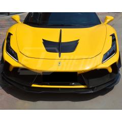 PT Style Dry Carbon Fiber Front Lip For Ferrari F8 Tributo Spider 2019-2022