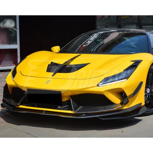 PT Style Dry Carbon Fiber Front Lip For Ferrari F8 Tributo Spider 2019-2022