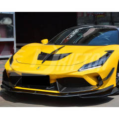 PT Style Dry Carbon Fiber Hood Trim For Ferrari F8 Tributo Spider 2019-2022