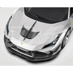 PT Style Dry Carbon Fiber Hood Trim For Ferrari F8 Tributo Spider 2019-2022