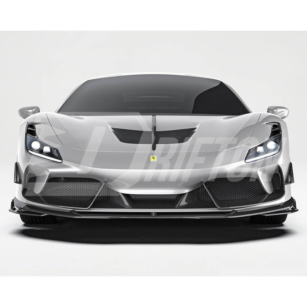 PT Style Dry Carbon Fiber Hood Trim For Ferrari F8 Tributo Spider 2019-2022