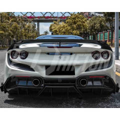 PT Style Dry Carbon Fiber Rear Diffuser Set For Ferrari F8 Tributo Spider 2019-2022