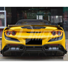 PT Style Dry Carbon Fiber Rear Diffuser Set For Ferrari F8 Tributo Spider 2019-2022