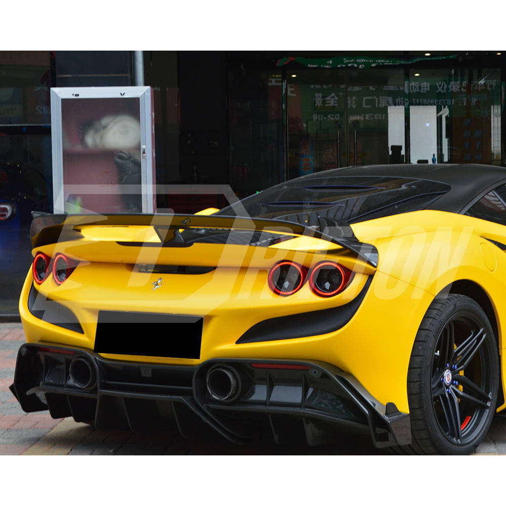 PT Style Dry Carbon Fiber Rear Spoiler Wing For Ferrari F8 Tributo Spider 2019-2022