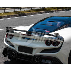 PT Style Dry Carbon Fiber Rear Spoiler Wing For Ferrari F8 Tributo Spider 2019-2022