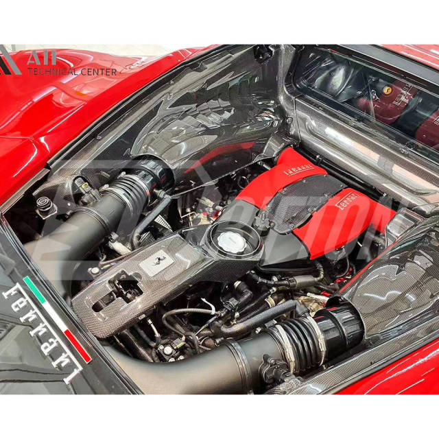 Dry Carbon Fiber Engine Bay Set Cover Kits For Ferrari F8 Tributo 2019-2022