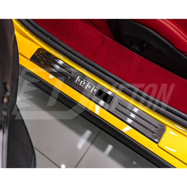 Dry Carbon Fiber Door Sills Panels Interiors Kits For Ferrari 296 GTB & GTS 2021-2025