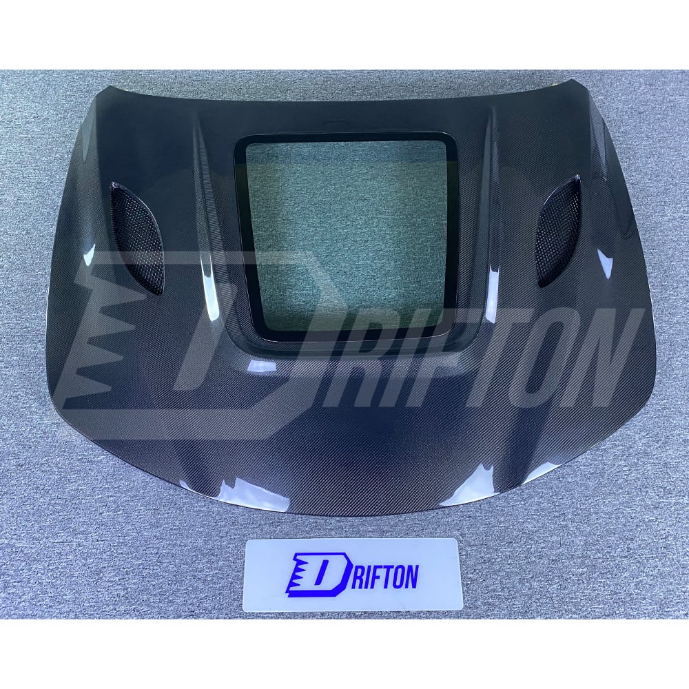 Carbon Fiber Hood With Glass For Alfa Romeo Quadrifoglio Giulia 2016-2023