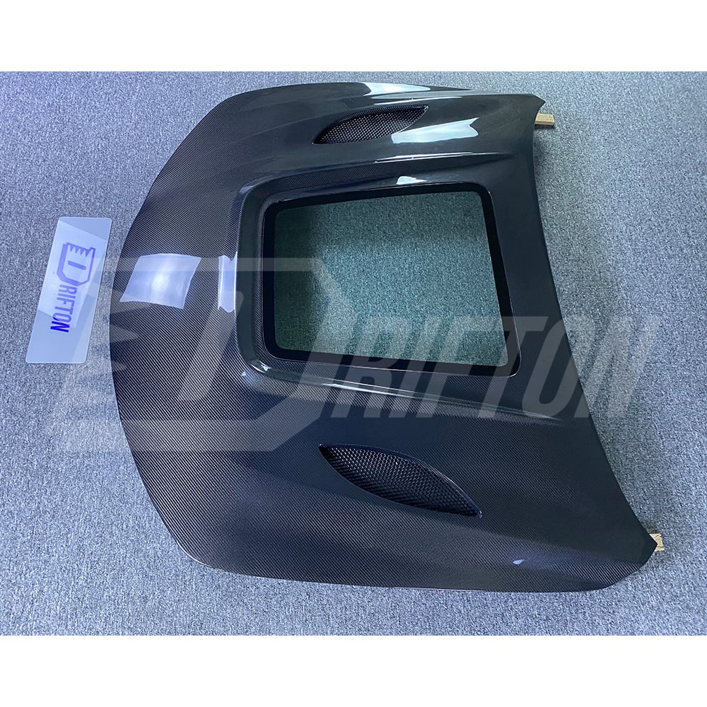 Carbon Fiber Hood With Glass For Alfa Romeo Quadrifoglio Giulia 2016-2023