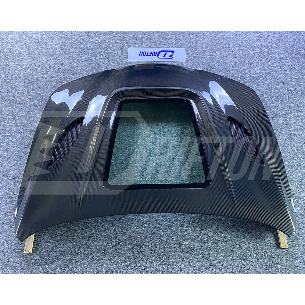 Carbon Fiber Hood With Glass For Alfa Romeo Quadrifoglio Giulia 2016-2023