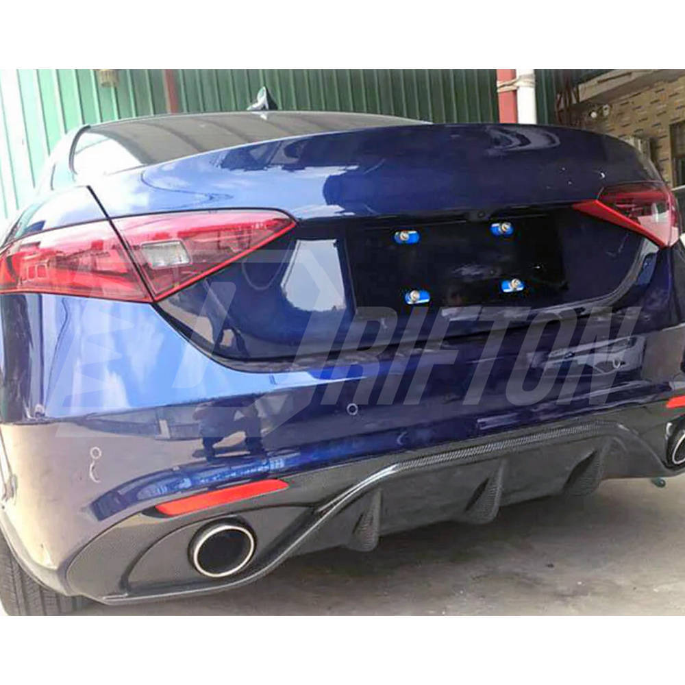 B Style Carbon Fiber Rear Diffuser For Alfa Romeo Giulia Sport 2016-2018