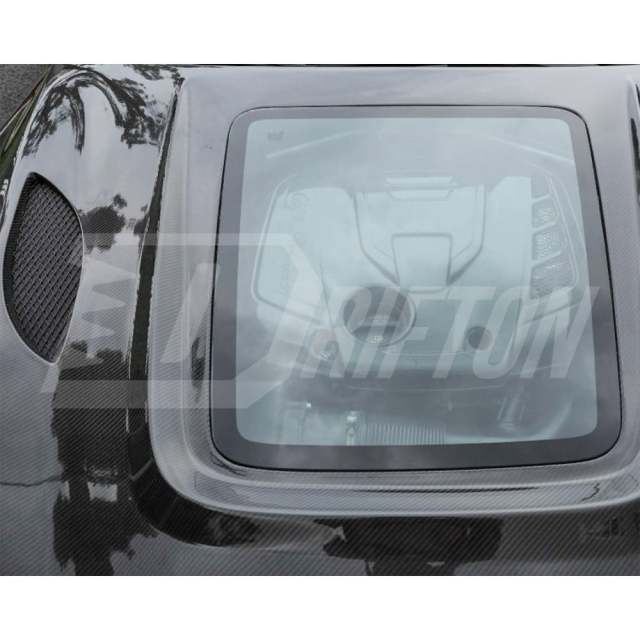 Carbon Fiber Hood With Glass For Alfa Romeo Giulia & Quadrifoglio 2016-2023