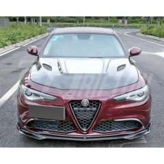 Carbon Fiber Hood With Glass For Alfa Romeo Giulia & Quadrifoglio 2016-2023