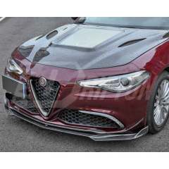 Carbon Fiber Hood With Glass For Alfa Romeo Giulia & Quadrifoglio 2016-2023