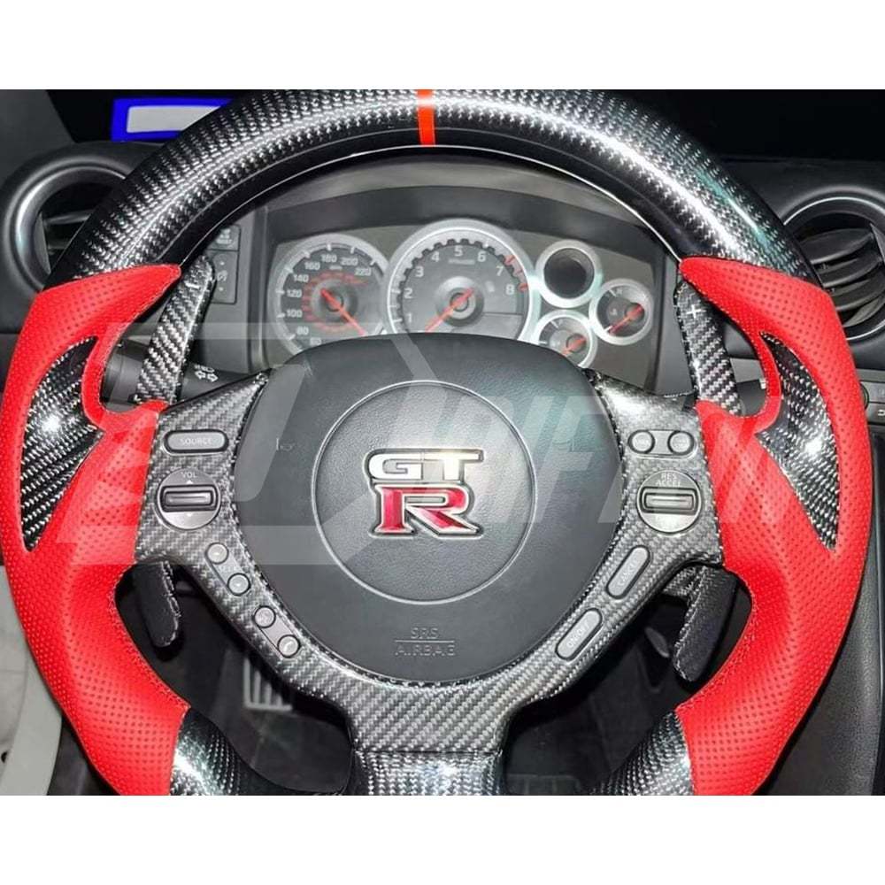 Customize Carbon Fiber Steering Wheel With Center Trim Cover For Nissan R35 GTR 2008-2016