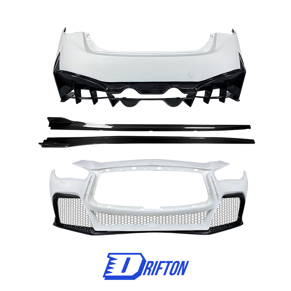 Project Black S Concept Style Partial Carbon Fiber  Body Kit For Infiniti Q50 2013-2024