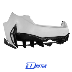 Project Black S Concept Style Partial Carbon Fiber Rear Bumper For Infiniti Q50 2013-2024