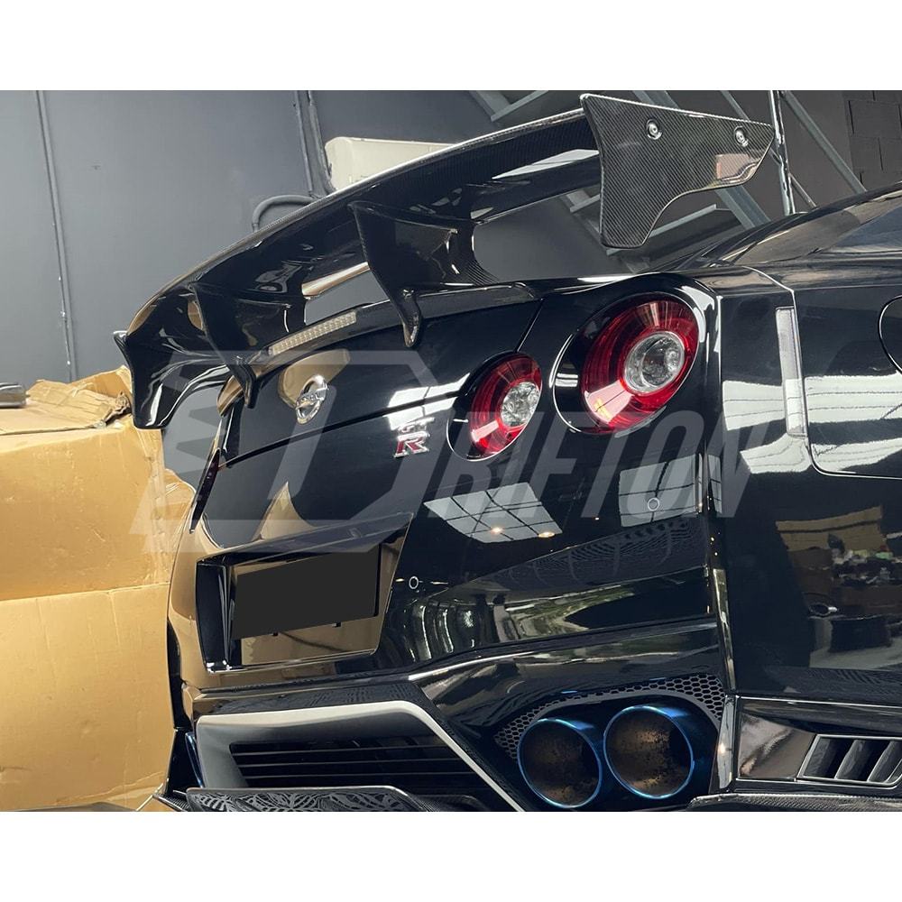 TopSecret Style Carbon Fiebr Rear Spoiler GT Wing For Nissan R35 GTR 2008-2026