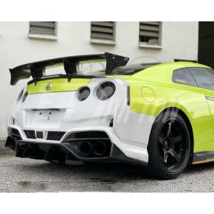 Varis MY19 Style Glass Fiber Rear Bumper With Carbon Fiber Rear Diffuser For Nissan R35 GTR 2008-2023
