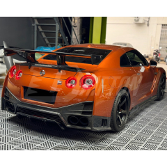 Top Secret High Bracket Style Carbon Fiber Rear Spoiler GT Wing For Nissan R35 GTR 2008-2026