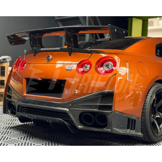 Top Secret High Bracket Style Carbon Fiber Rear Spoiler GT Wing For Nissan R35 GTR 2008-2026