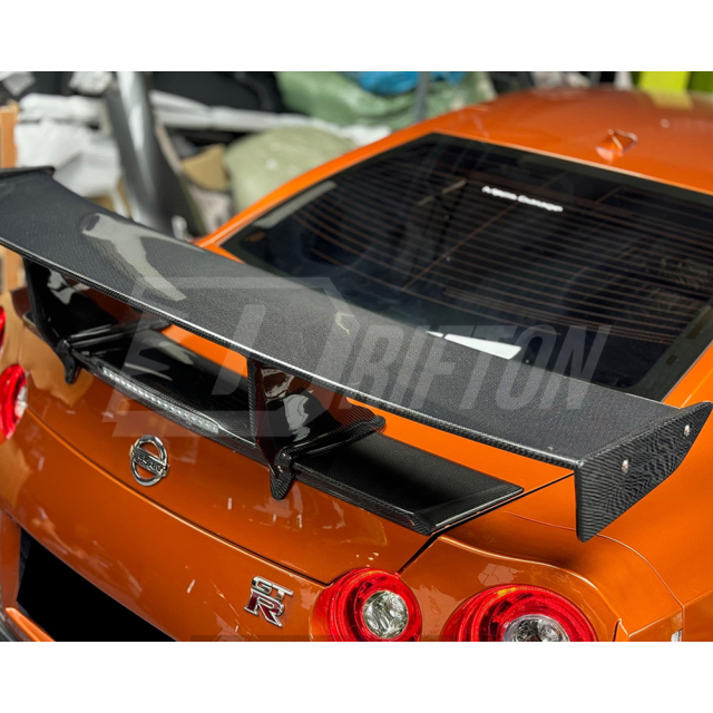 Top Secret High Bracket Style Carbon Fiber Rear Spoiler GT Wing For Nissan R35 GTR 2008-2026
