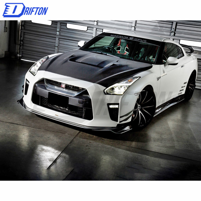 Varis MY17 Style Carbon Fiber Front Bumper Canards For Nissan R35 GTR 2017-2023