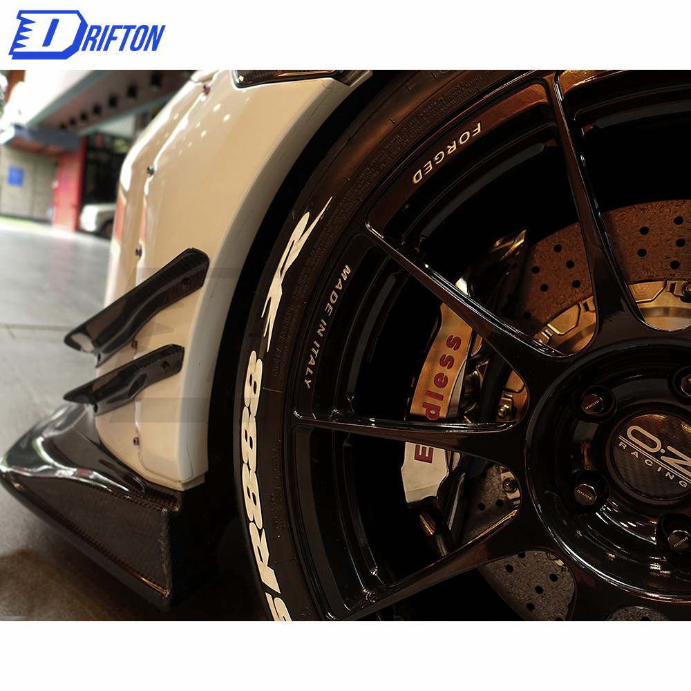 Varis MY17 Style Carbon Fiber Front Bumper Canards For Nissan R35 GTR 2017-2023