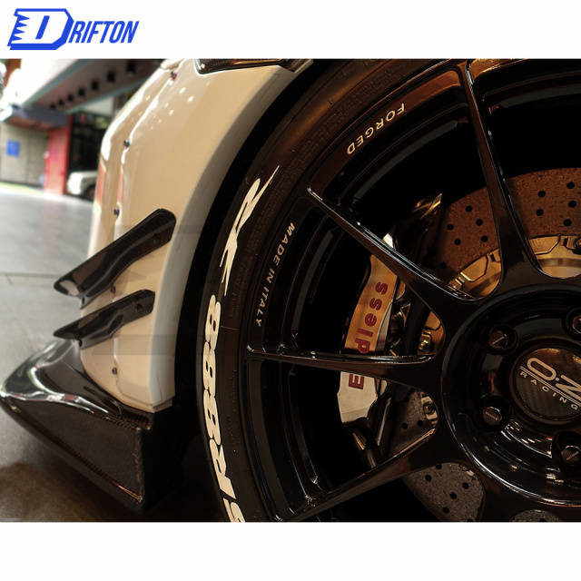 Varis MY17 Style Carbon Fiber Front Bumper Canards For Nissan R35 GTR 2017-2023