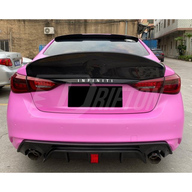 Duck Tail Style Carbon Fiber Rear Spoiler Trunk Wing For INFINITI Q50 2013-2024