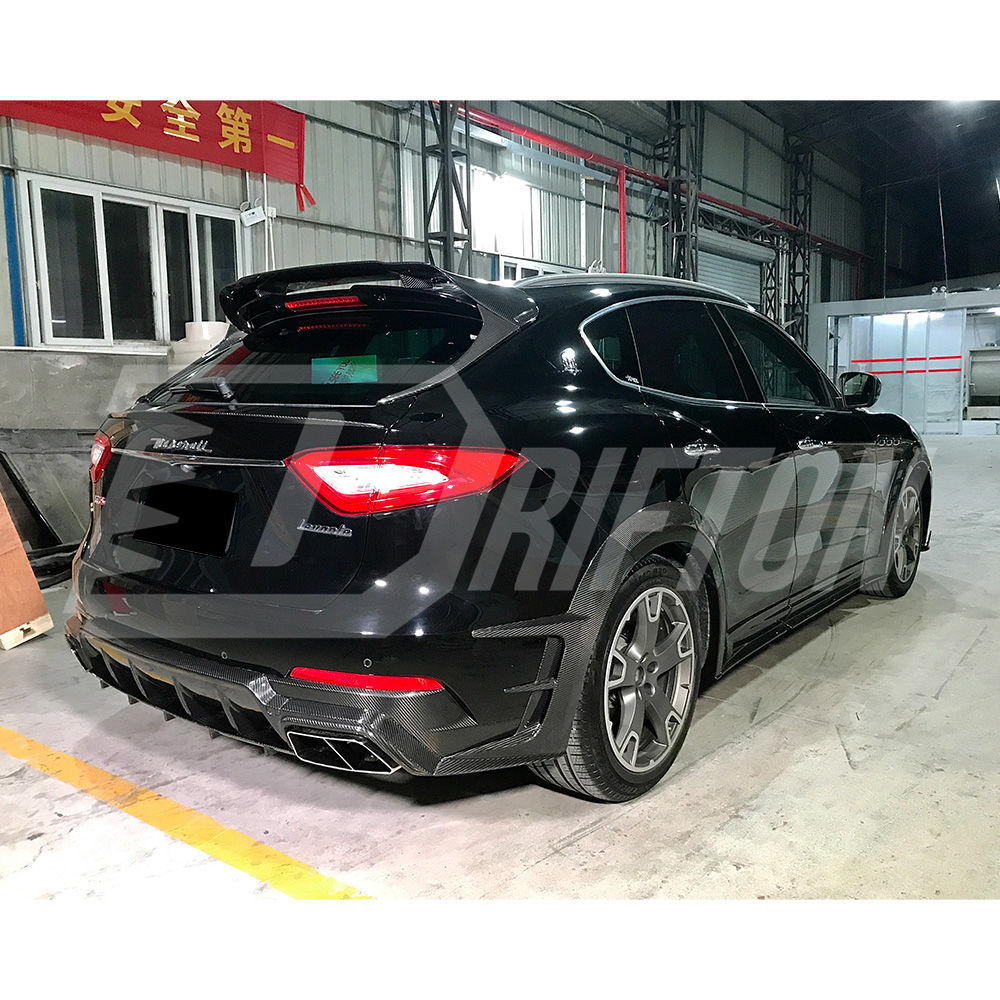 Mansory Style Dry Carbon Fiber Side Skirt & Fender Wheels Flare Trims For Maserati Levante 2016-2018