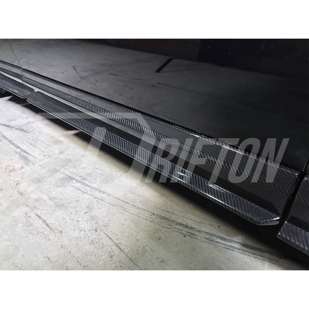 Mansory Style Dry Carbon Fiber Side Skirt & Fender Wheels Flare Trims For Maserati Levante 2016-2018